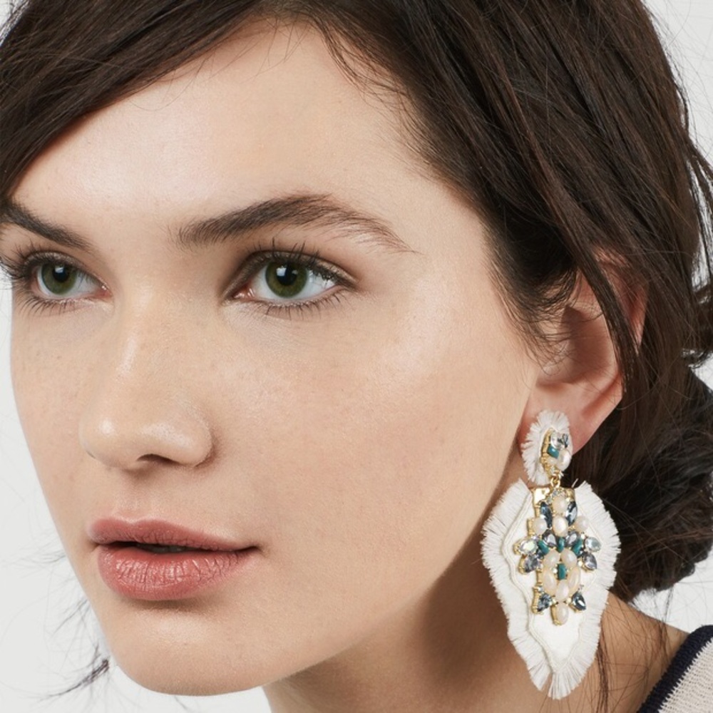 Brand New Baublebar Blush Pink Fringe Earrings